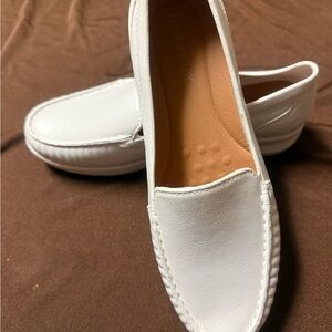 White Leather Loafers
